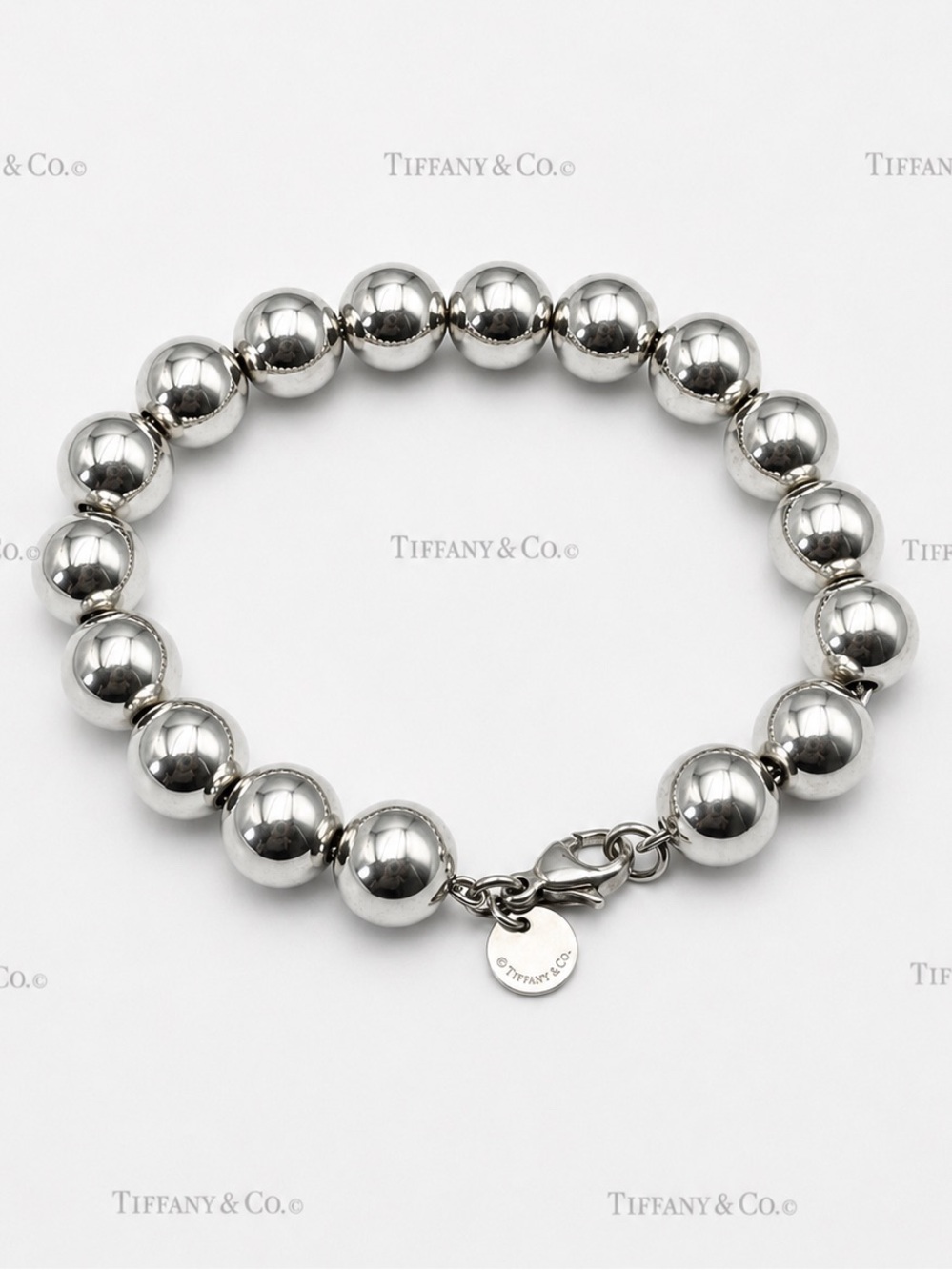 Tiffany & Co. HardWear 10mm Ball Bracelet Sterling Silver 925 Bead Gift Box